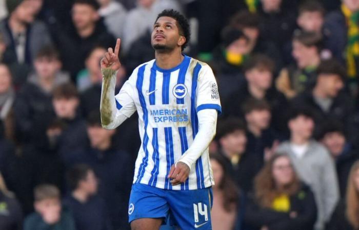 Georginio Rutter nella doppietta con il Brighton che supera il Norwich in FA Cup