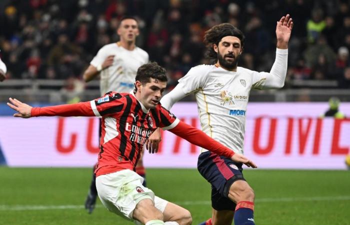 Partita di calcio di serie A: Milan-Cagliari-Xinhua