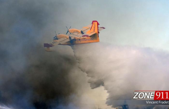 Aereo CL-415 danneggiato da un drone mentre combatteva grandi incendi in California