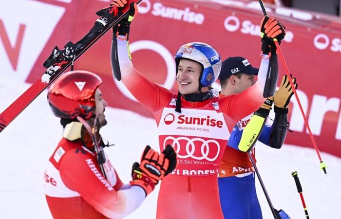 Marco Odermatt vince davanti a Loïc Meillard ad Adelboden