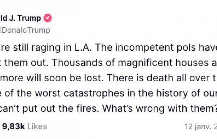 Incendi nell’area di Los Angeles | Trump denuncia “l’incompetenza” dei leader