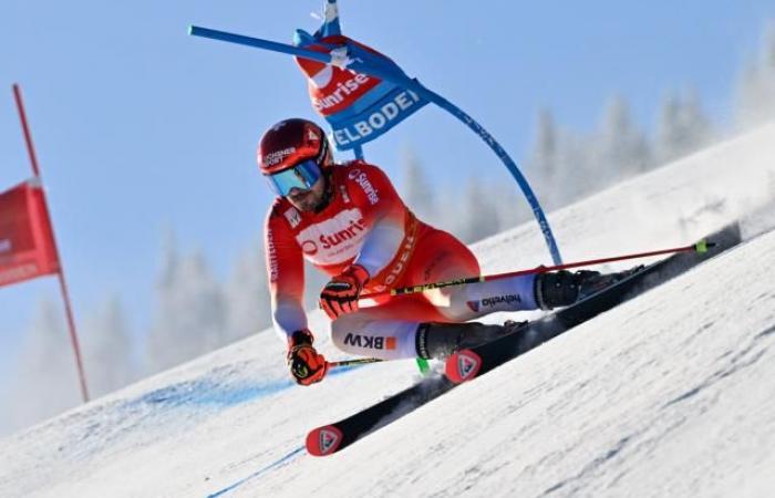 Loïc Meillard in testa dopo la prima prova del gigante di Adelboden