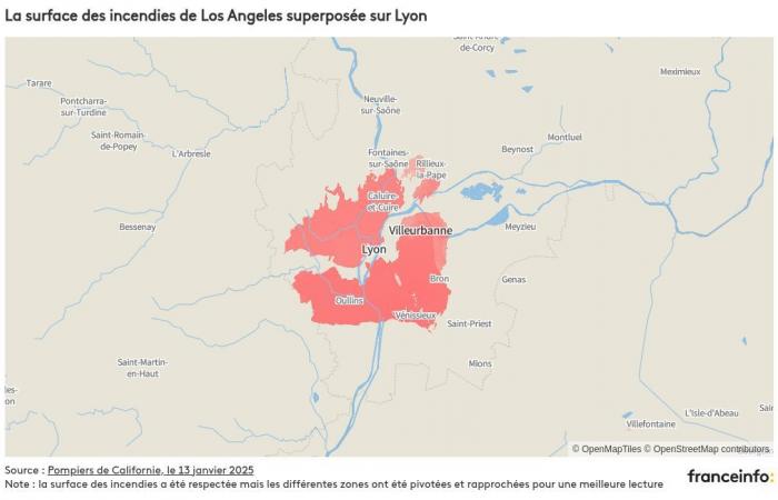 visualizzare l’entità degli incendi in California rispetto alle città francesi