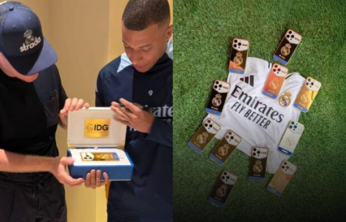 Quando Mbappé scopre il suo nuovo smartphone dorato personalizzato