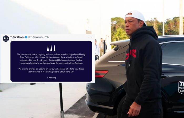 Tiger Woods è molto preoccupato per la drammatica situazione di Los Angeles