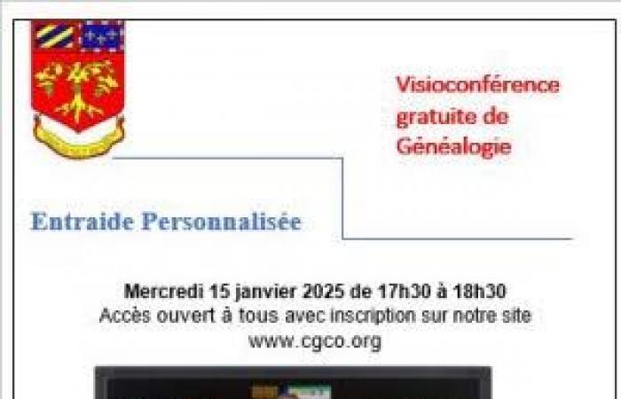 Circolo genealogico della Cote d’Or: assistenza reciproca personalizzata in videoconferenza: incontro, conferenza ad Auxonne