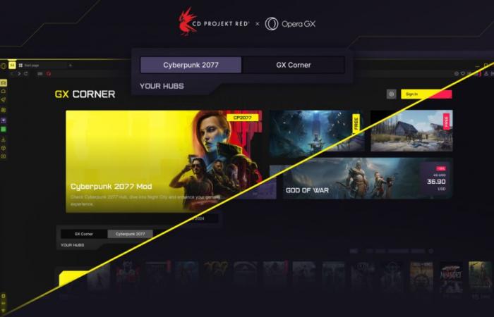 Il browser Opera GX assume i colori di Cyberpunk 2077