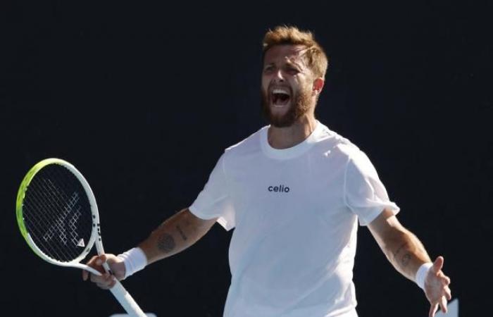 Corentin Moutet dopo la vittoria nel secondo turno degli Australian Open