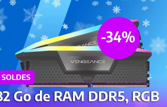 prezzo basso visualizzato per 32 GB di RAM DDR5 RGB del marchio Corsair Vengeance