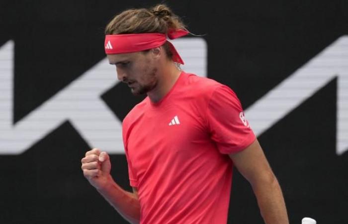 Ugo Humbert impotente contro Alexander Zverev negli ottavi di finale degli Australian Open