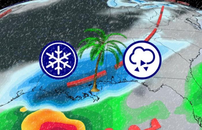 La storica tempesta invernale si dirige verso la Florida