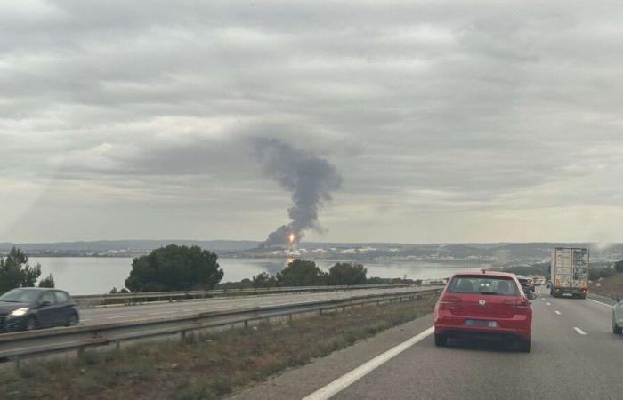 Grande torcia in lavorazione presso il centro petrolchimico di Berre dopo un incidente