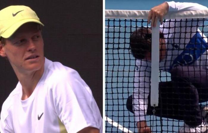 Jannik Sinner vs Holger Rune sospesi perché il campione in carica rompe la rete | Tennis