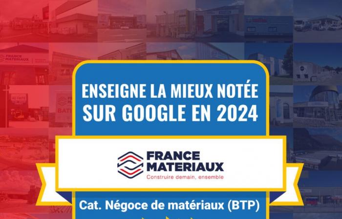 France Matériaux vince il premio per il marchio commerciale di materiali con la valutazione più alta su Google nel 2024