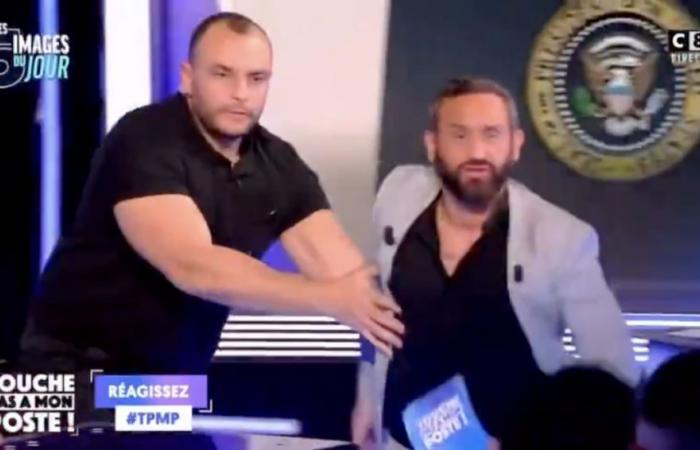 un uomo irrompe sul set e cerca di scagliarsi contro Cyril Hanouna, sconvolgendo gli internauti