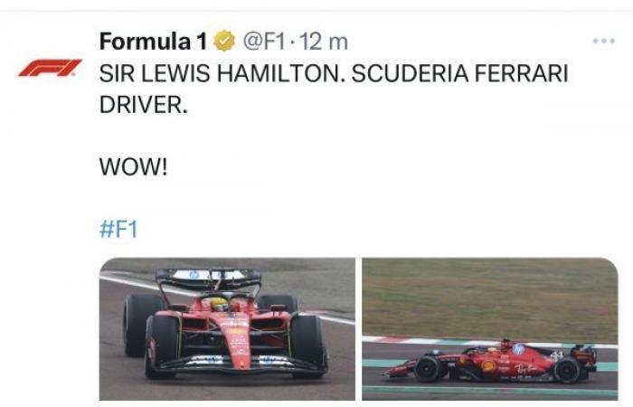 22 GENNAIO 2025. STORIA LEWIS HAMILTON GUIDA E GUIDA BENE LA SUA FERRARI A FIORANO