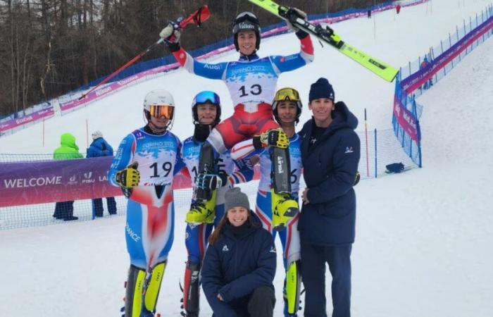 Università di Torino. Oro per il biatleta Nathanael Peaquin, Paul Silvestre abbronzato nello slalom