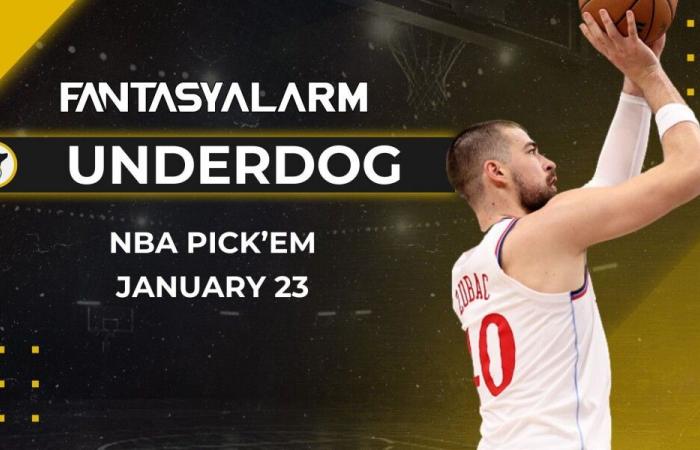 Ivica Zubac Underdog NBA Picks Today, 1/23: Proiezioni di basket e altro