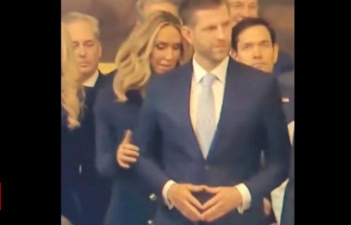 Qual è stato il gesto virale della mano di Eric Trump all’inaugurazione del padre? La moglie Lara gli ha chiesto di non farlo?