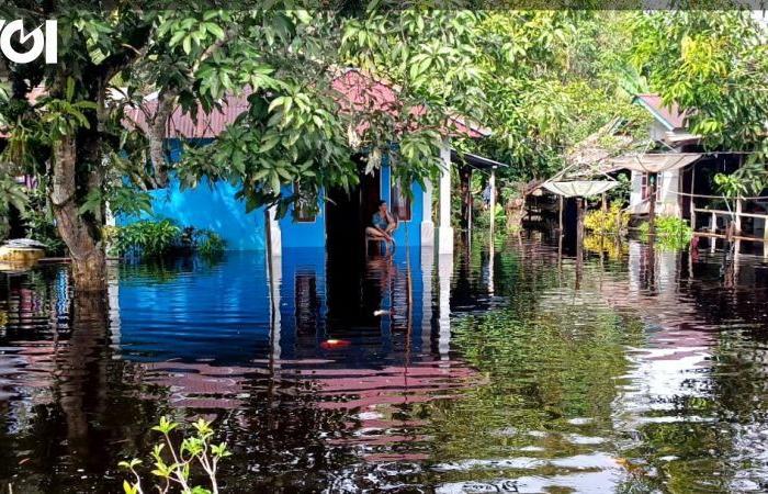 Flood allagata 400 case sulla costa di Beng Kayang Kalbar, Kades di coordinamento BPBD per assistenza logistica