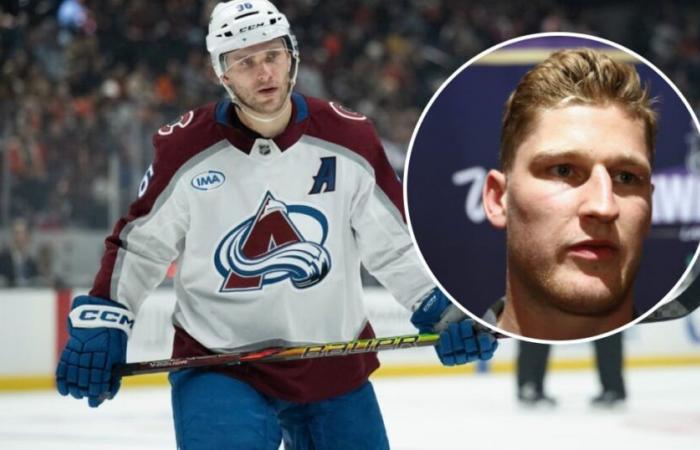 Nathan MacKinnon reagisce allo scambio di Mikko Rantanen