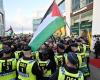 tensioni tra polizia e manifestanti filo-palestinesi davanti alla Malmö Arena