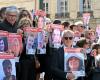 Una manifestazione silenziosa in solidarietà con gli ostaggi israeliani, a Montpellier