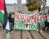 Manifestazione per la Palestina davanti all’Assemblea Nazionale