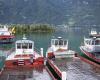 Riempimento del Lago di Uri con i detriti del tunnel del San Gottardo