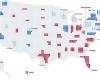 la mappa dei primi risultati delle elezioni americane tra Harris e Trump