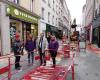 Cherbourg-en-Cotentin. Il cantiere della strada pedonale a metà