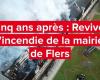 rivivi l'incendio al municipio di Flers