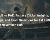 AUS vs PAK: approfondimenti, suggerimenti e selezioni delle squadre di Fantasy Cricket per il 1° T20I del 14 novembre