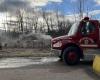 Un camion con cassone ribaltabile che trasporta magnesio prende fuoco a Sainte-Anne-de-la-Pérade