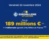 Oggi in palio all'EuroMillions ci sono 189 milioni di euro, tenta la fortuna