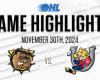 Punti salienti dell’OHL: Brantford Bulldogs @ Barrie Colts 30 novembre 2024