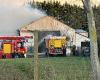 un garage distrutto da un incendio, a Ouistreham